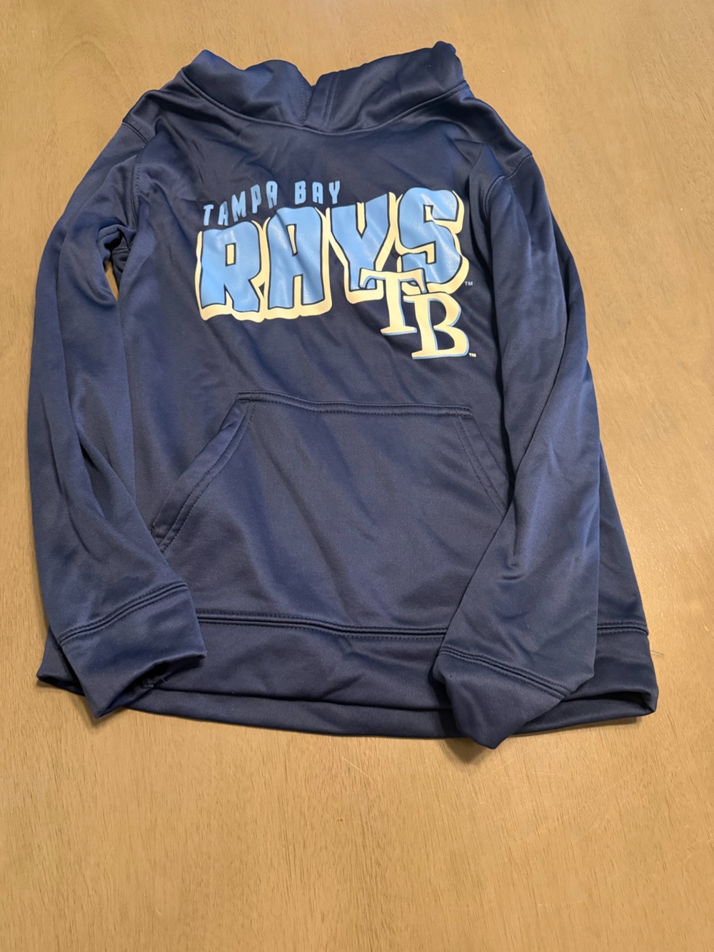 Tampa Bay Rays Genuine Merchandise Navy Hoodie with Light Blue and Cream Graphic